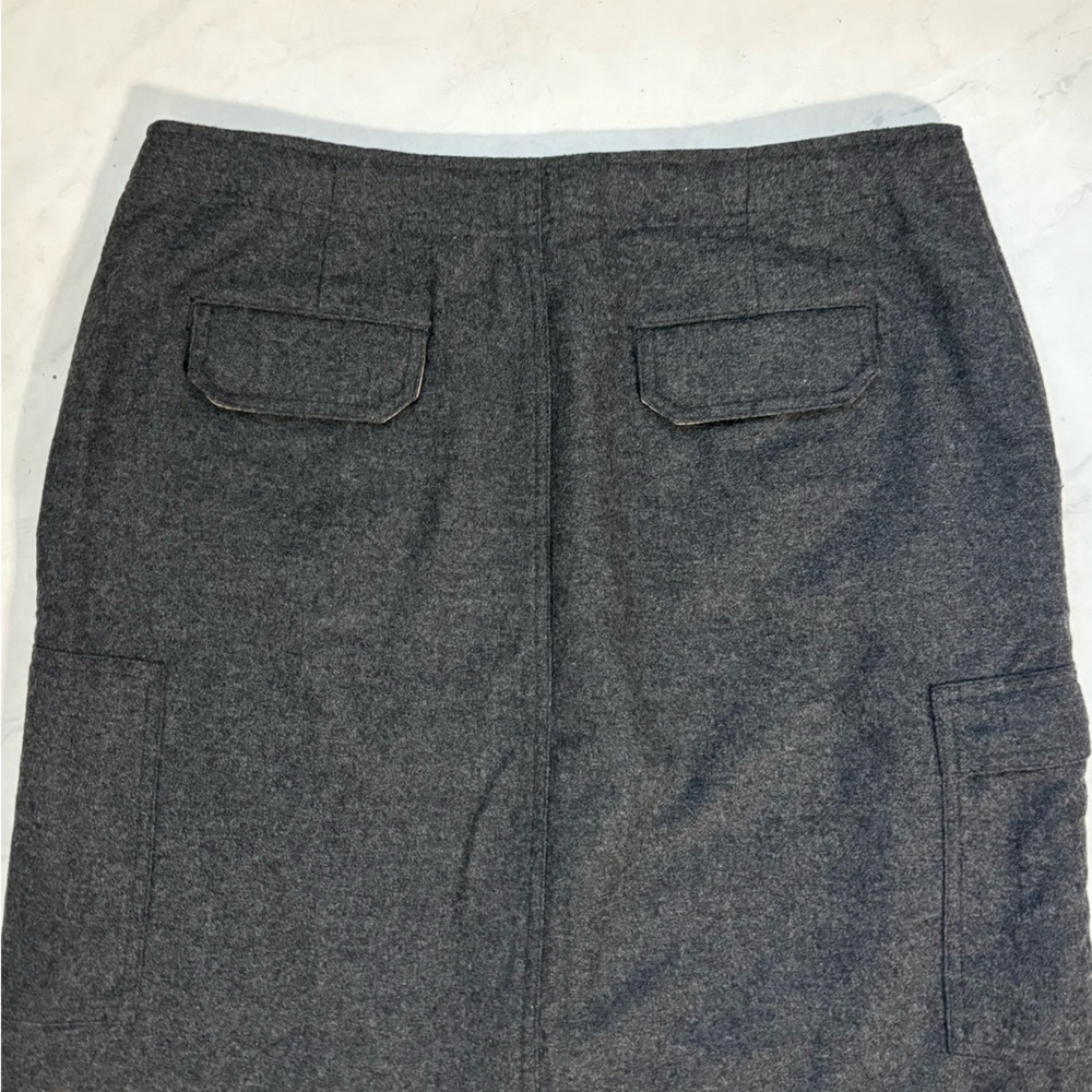 Eddie Bauer Size 12‎ Gray Wool Blend Midi Skirt Neutral Minimalist Western - Picture 4 of 5